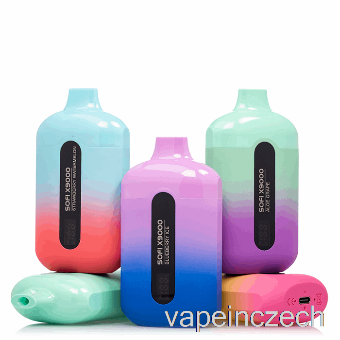 Sofi X9000 Chytrý Jednorázový Jahodový Kiwi Vape Bez Nikotinu